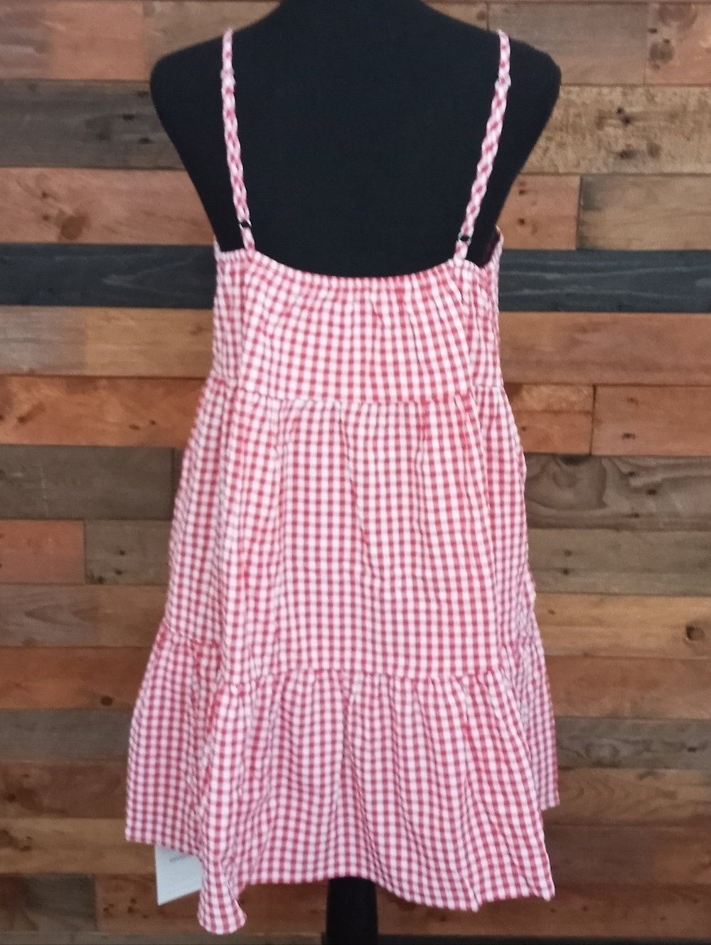 NWT Elleven Red Gingham Mini Dress - Large - Picture 5 of 6